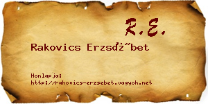 Rakovics Erzsébet névjegykártya