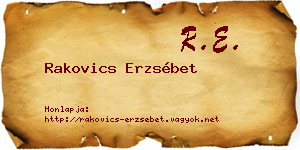 Rakovics Erzsébet névjegykártya