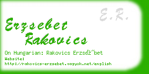 erzsebet rakovics business card